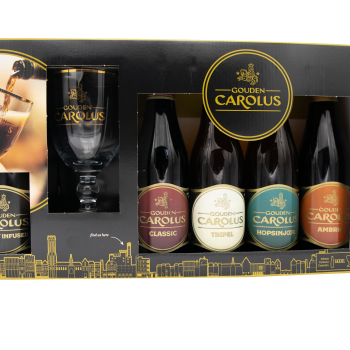 Gouden Carolus Gavepakning 5 forskellige 33 cl l og 1 glas
